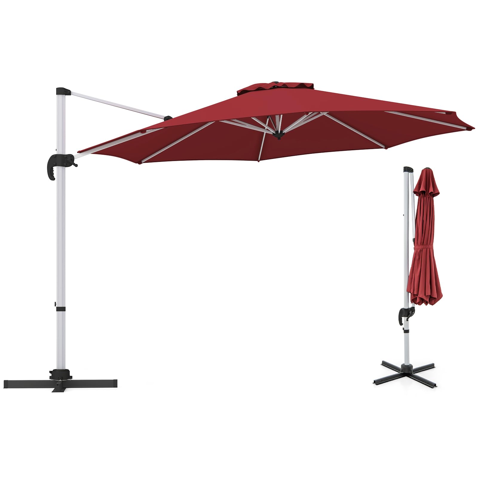 komfotteu-ampelschirm-340-cm-mit-360-drehung-und-kurbel-ohne-st-nder image 8