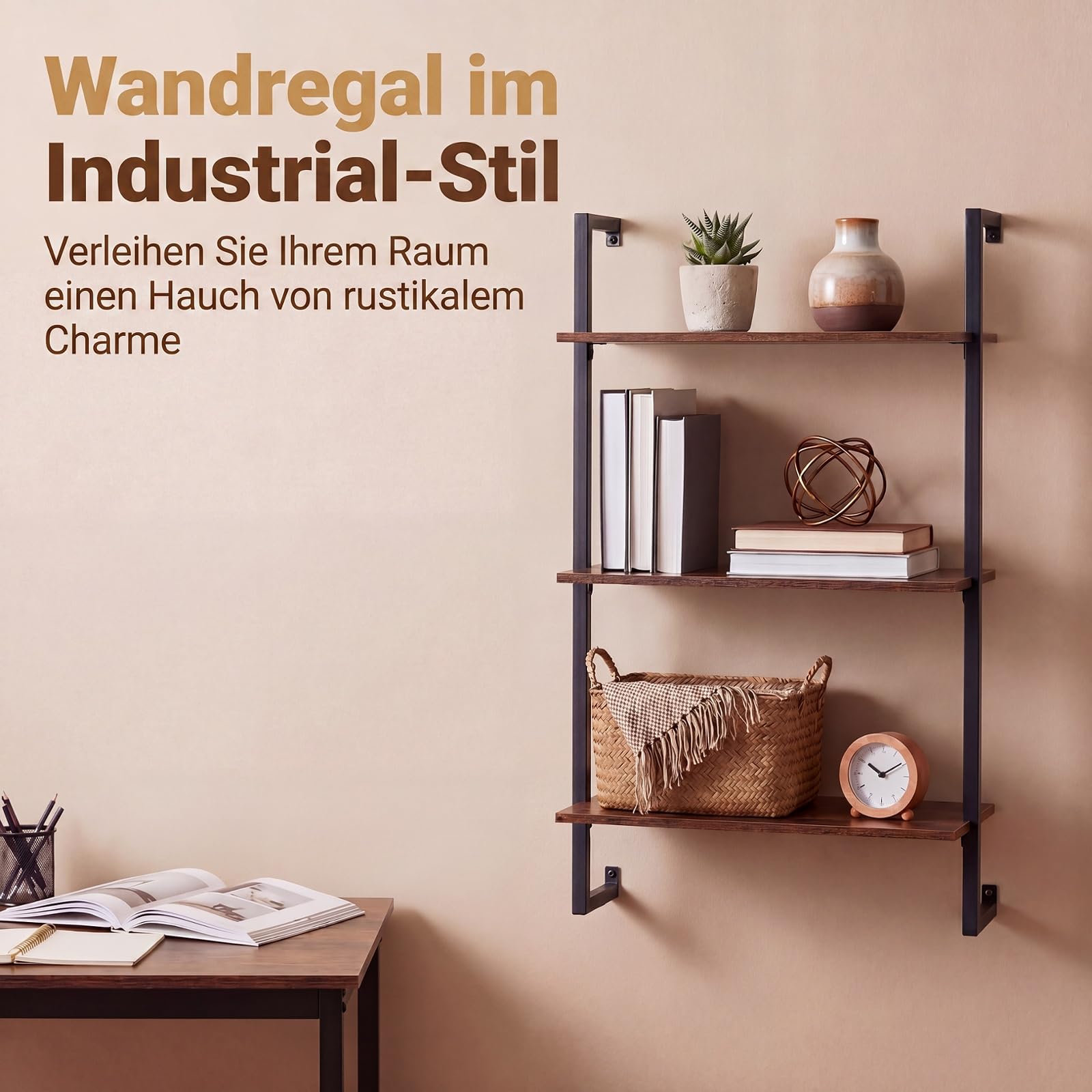 komfotteu-wandregal-3-ebenen-53x23x90-cm-industrial-schwarz image 5