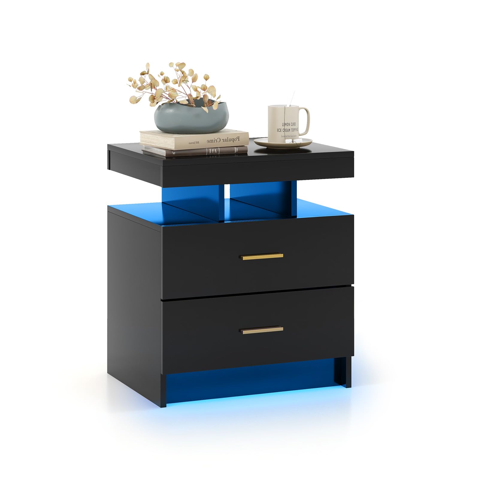 komfotteu-nachttisch-wei-mit-led-50x40x58-cm-2-schubladen image 8