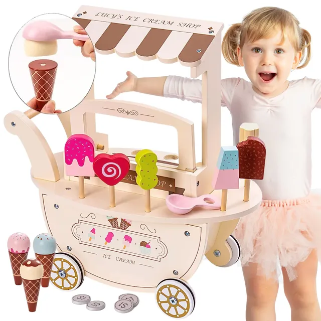 mamabrum-eiswagen-holzspielzeug-set-eisdiele-15-teilig-magnetisch image 1