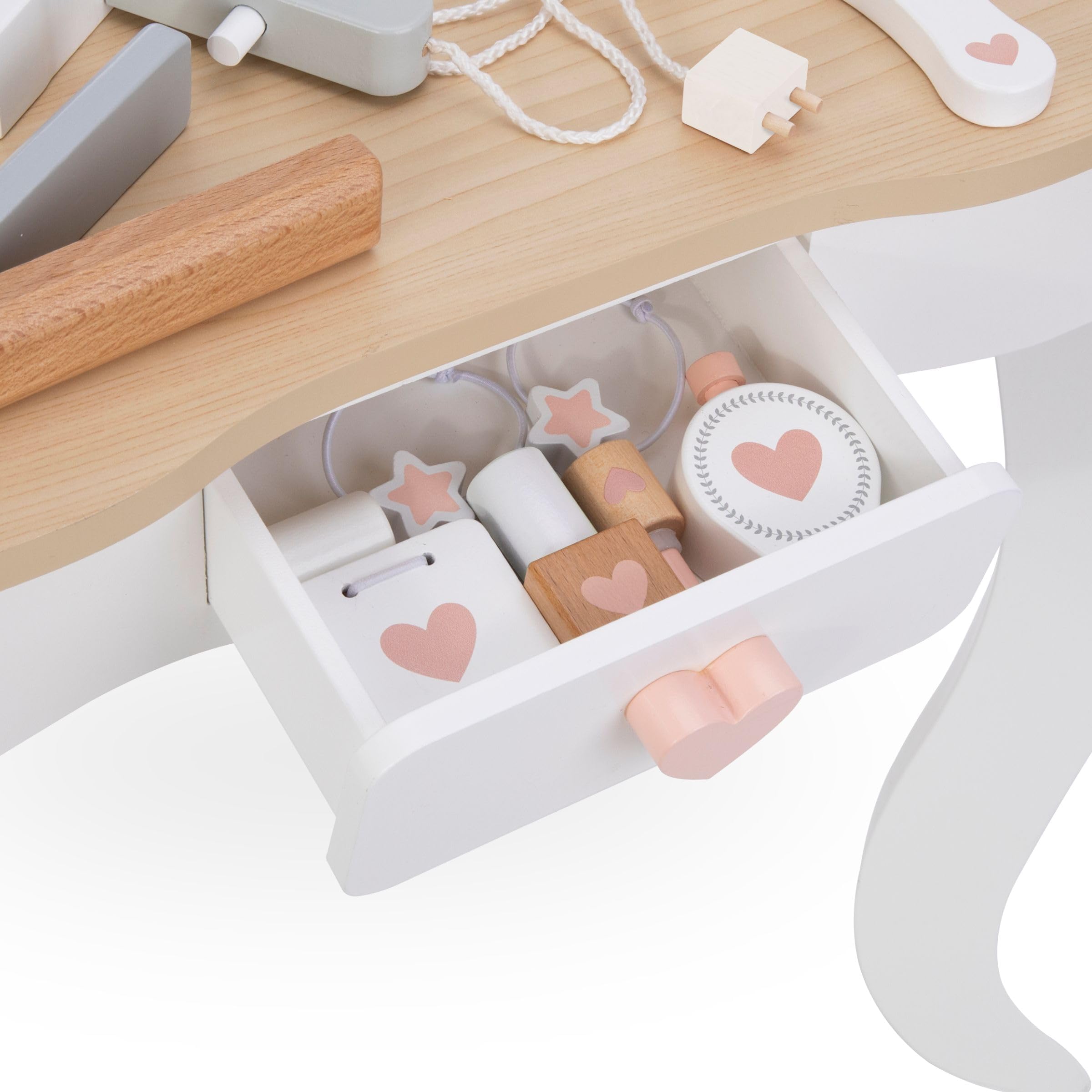 mamabrum-schminktisch-holz-mit-spiegel-makeup-dresser-mit-ballerina image 5