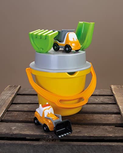 dantoy-sand-und-wasserspielzeug-eimer-set-mit-2-fahrzeugen-gelb image 8