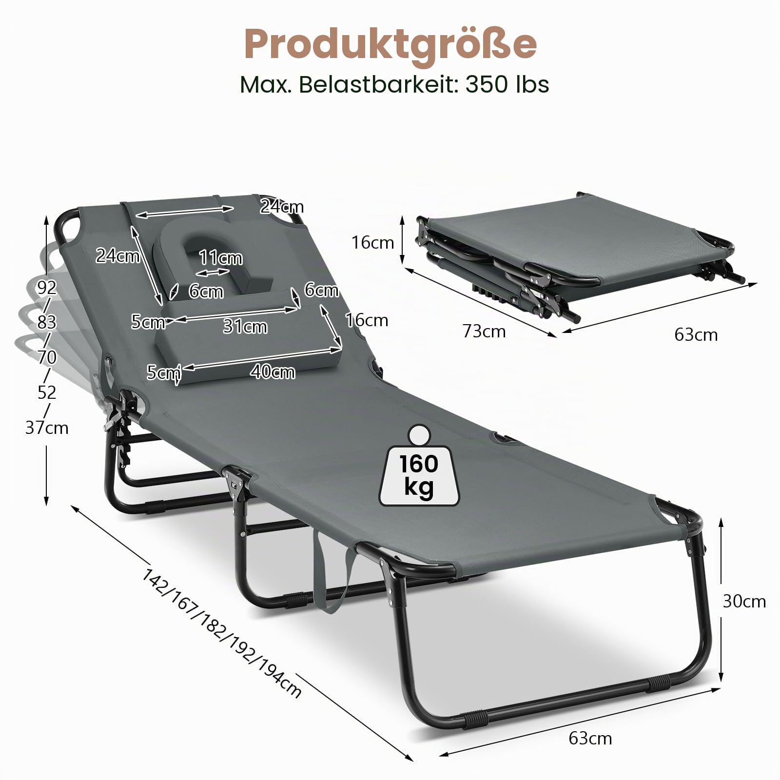 komfotteu-sonnenliege-klappbar-mit-4-stufiger-r-ckenlehne-und-gesichtsloch-grau image 3