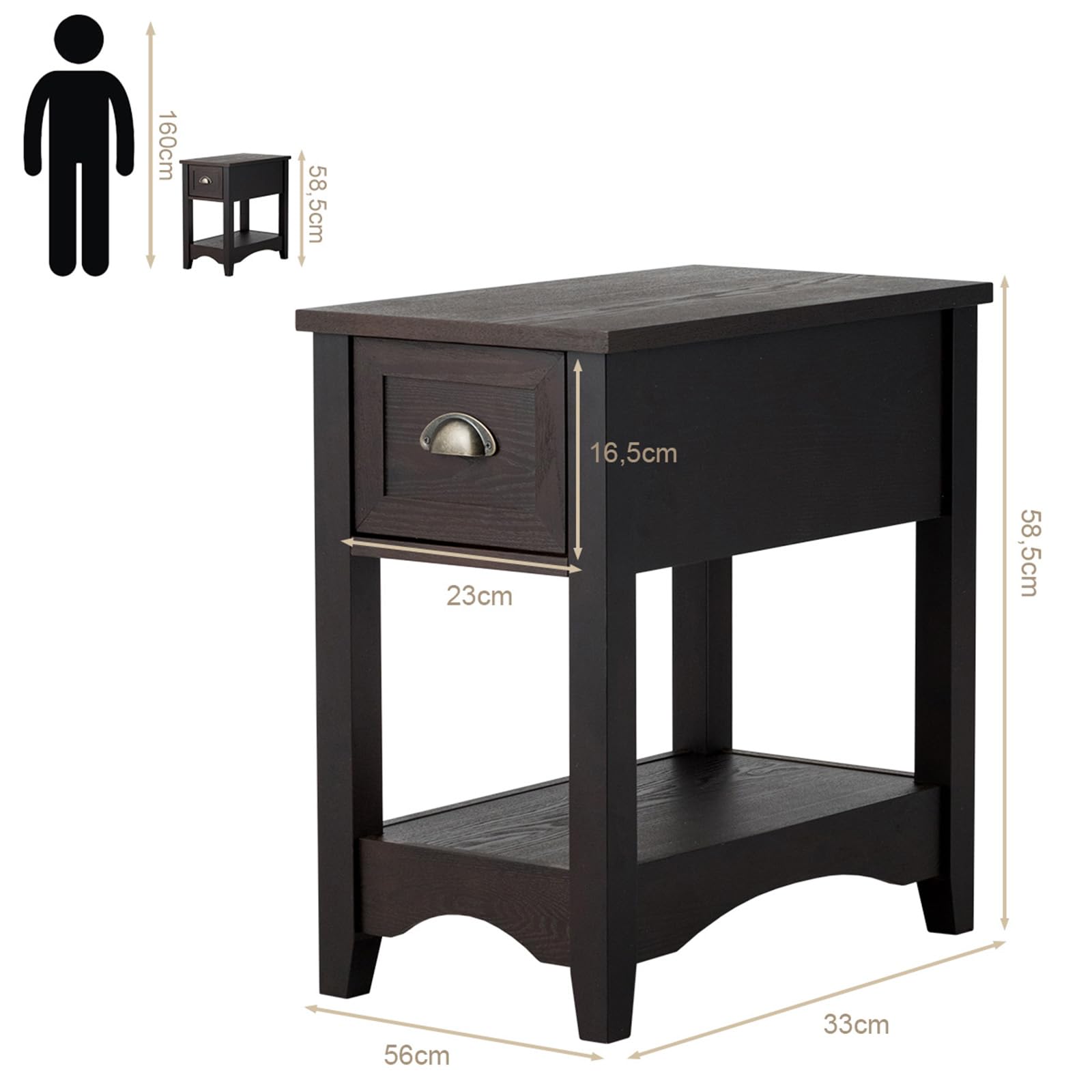 komfotteu-nachttisch-aus-holz-mit-schublade-und-regal-33x56x58-5cm-walnuss image 3
