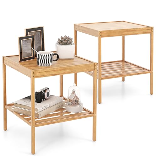 komfotteu-beistelltisch-aus-bambus-40x40x45-cm-mit-ablage-2er-set-natur image 8