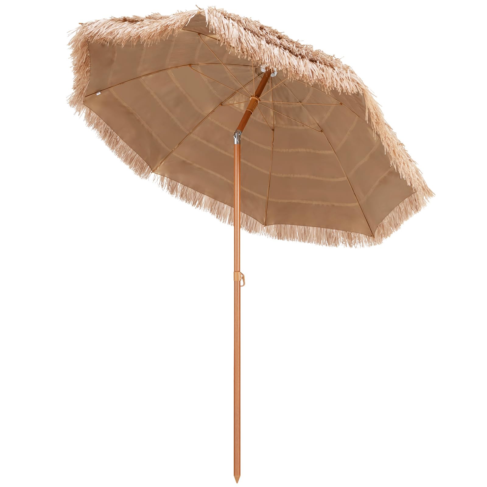 komfotteu-sonnenschirm-hawaii-2-2-m-strohschirm-30-knickbar-8-rippen image 1