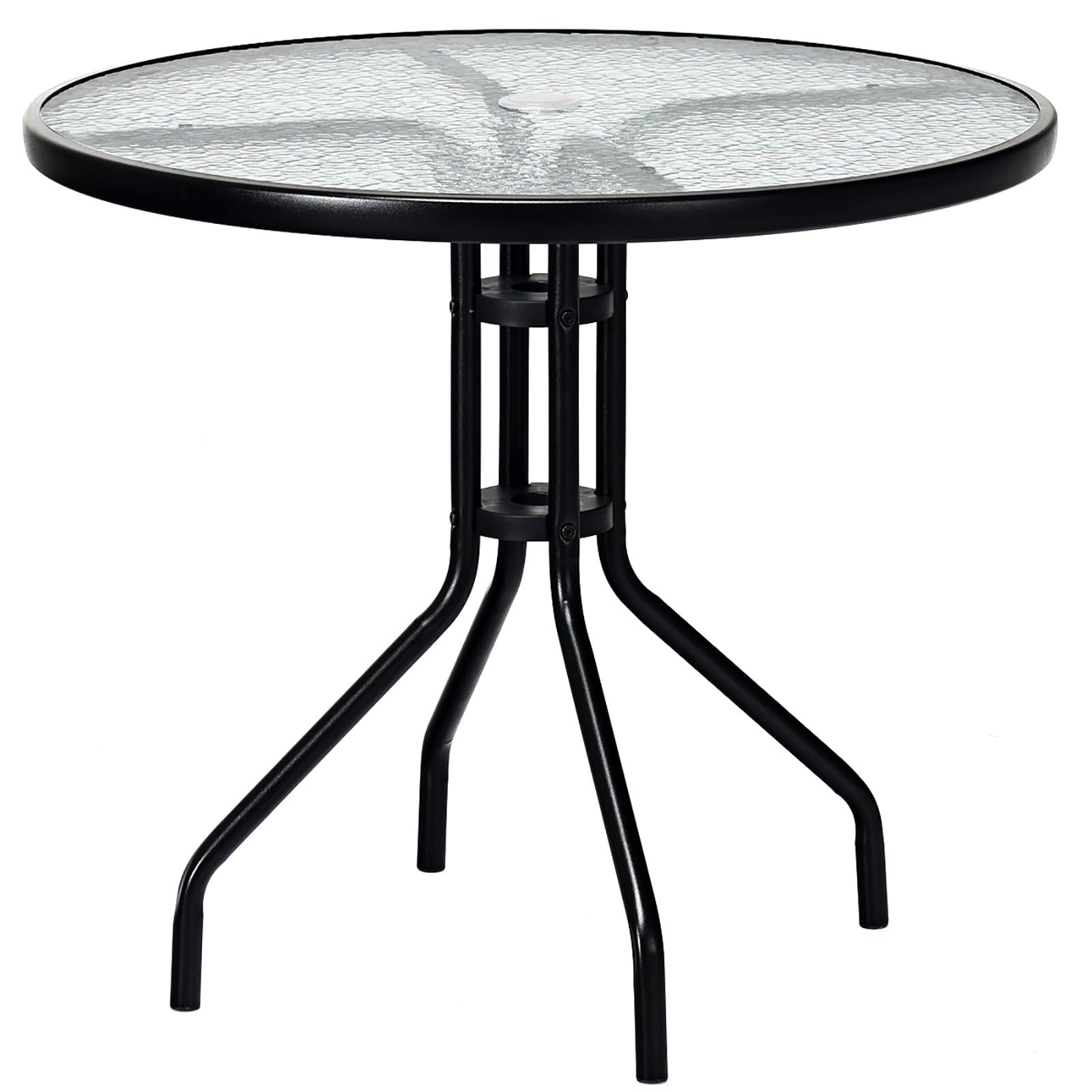 komfotteu-balkontisch-rund-70x70x71-cm-bistrotisch-mit-glasplatte image 1