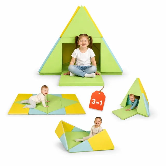 alldoro-3-in-1-spielmatte-182-x-105-cm-krabbelmatte-tipi-zelt-spielboot image 1
