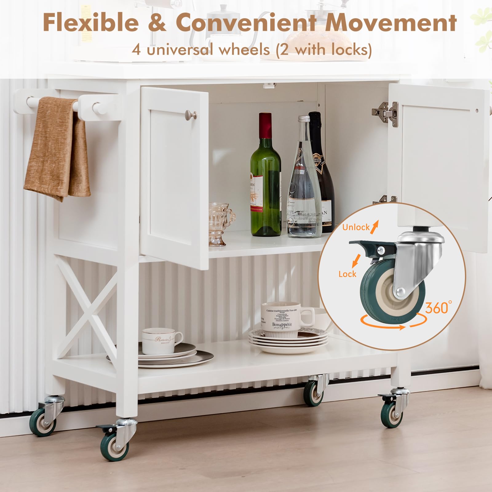 komfotteu-servierwagen-wei-100x38x87-cm-mit-schrank-und-rollen image 3