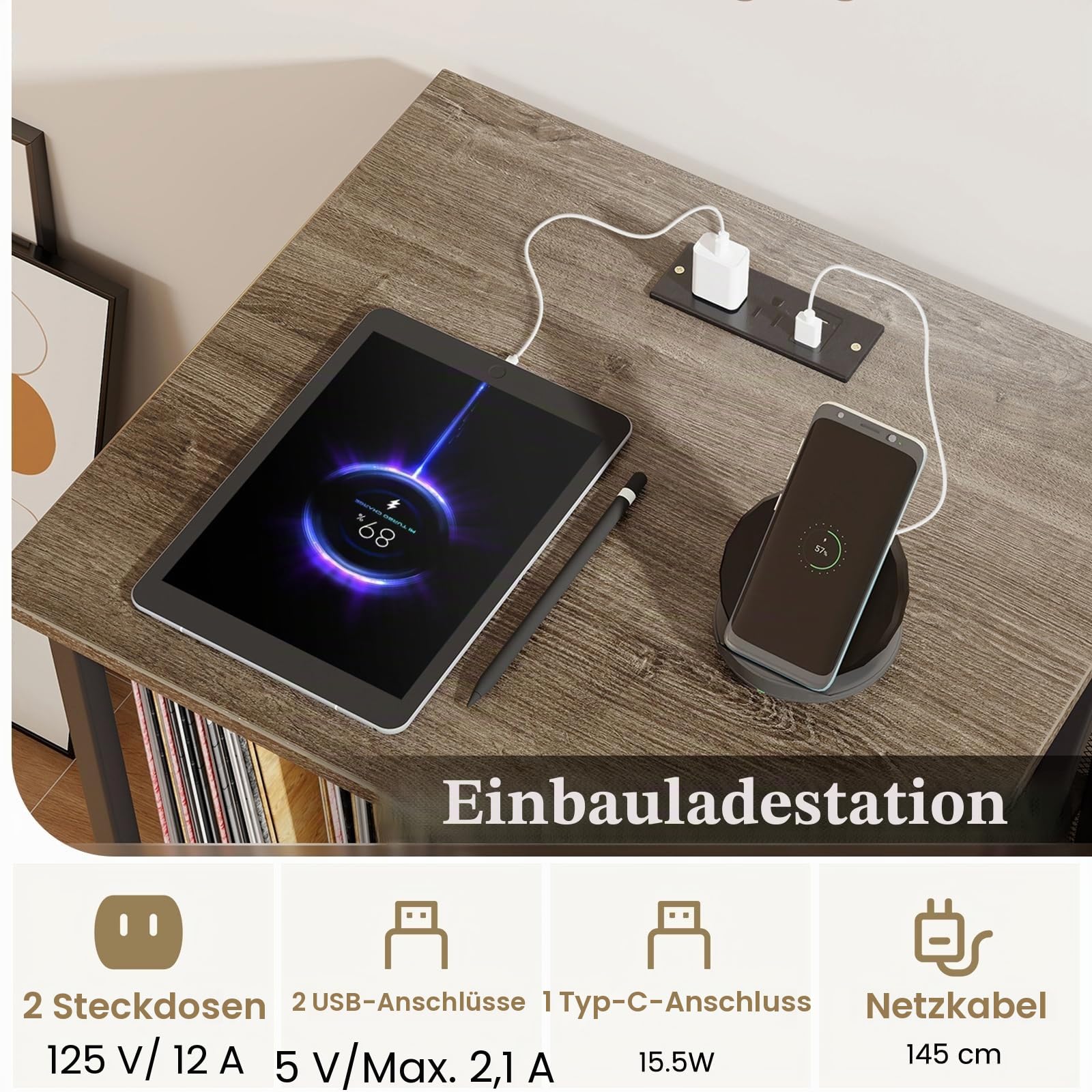 komfotteu-mobiler-aktenschrank-grau-mit-ladestation-und-rollen image 5