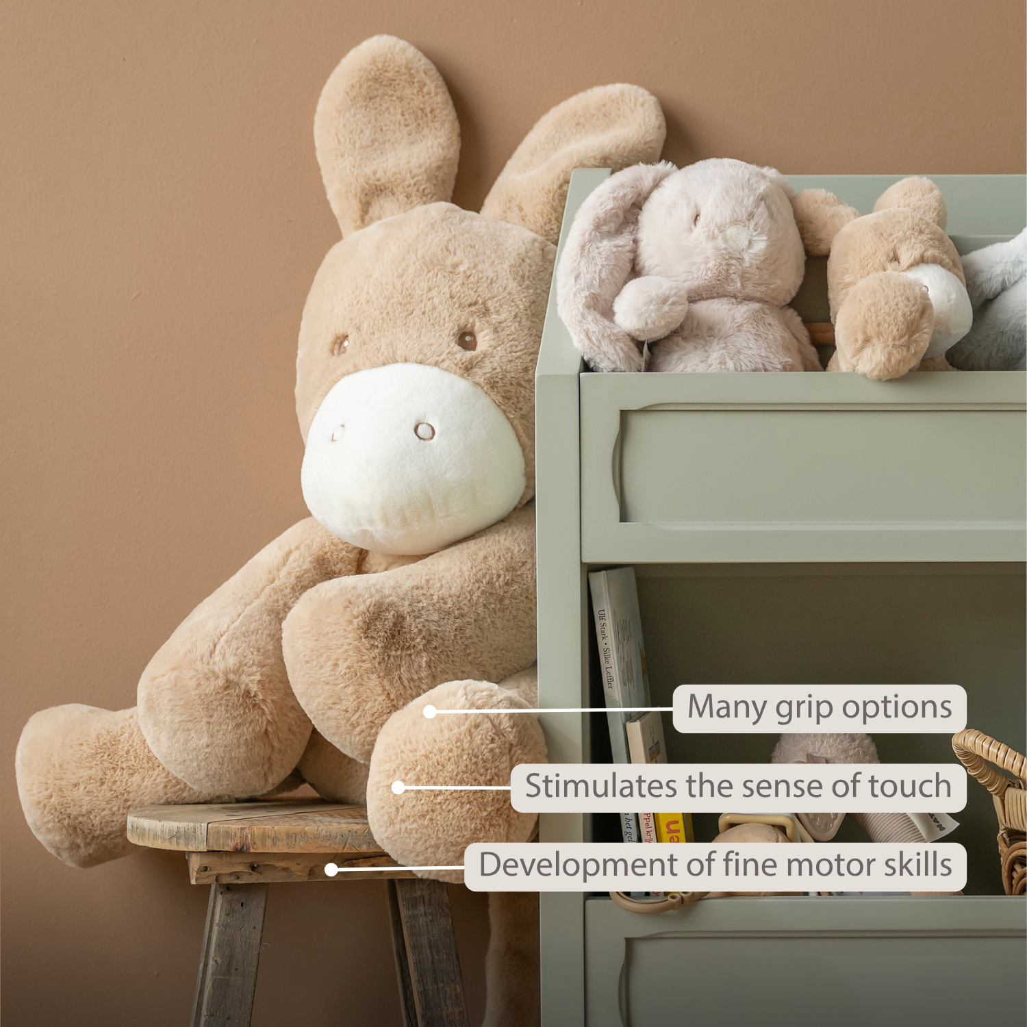 nattou-loulou-kuscheltier-esel-maxi-60-cm-karamell image 3