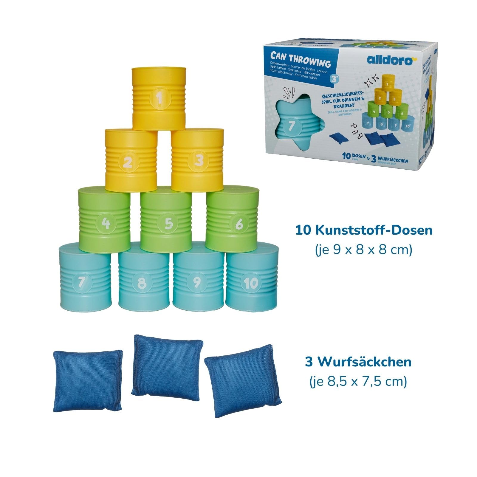 alldoro-dosenwerfen-spiel-10-dosen-9x8x8-cm-3-wurfs-ckchen image 7