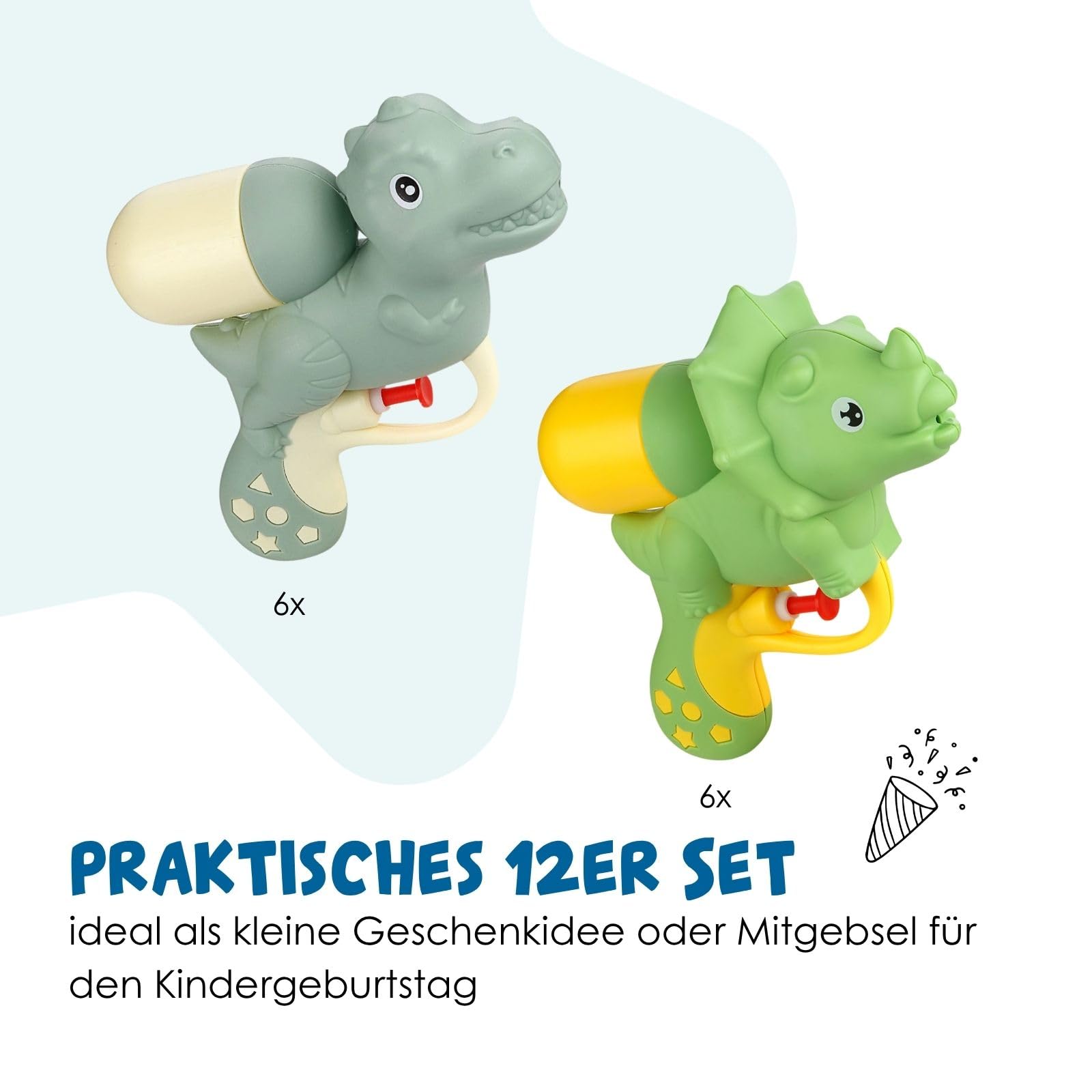 alldoro-dino-wasserpistolen-12er-set-100-ml-16-cm-bunt image 6