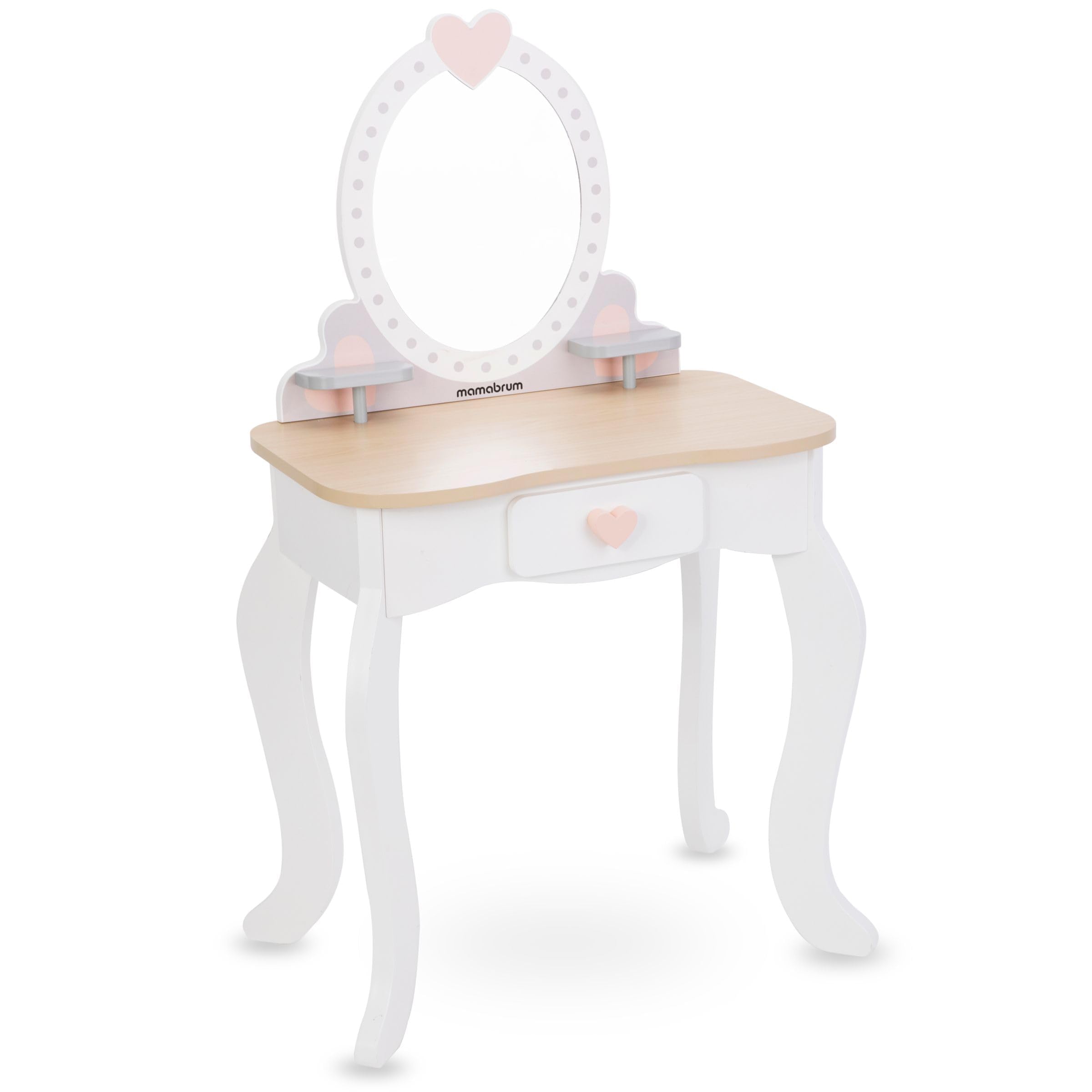 mamabrum-schminktisch-holz-mit-spiegel-makeup-dresser-mit-ballerina image 8
