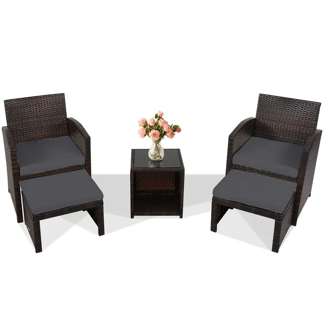 komfotteu-rattan-gartenm-bel-set-5-teilig-f-r-2-personen-schwarz image 1