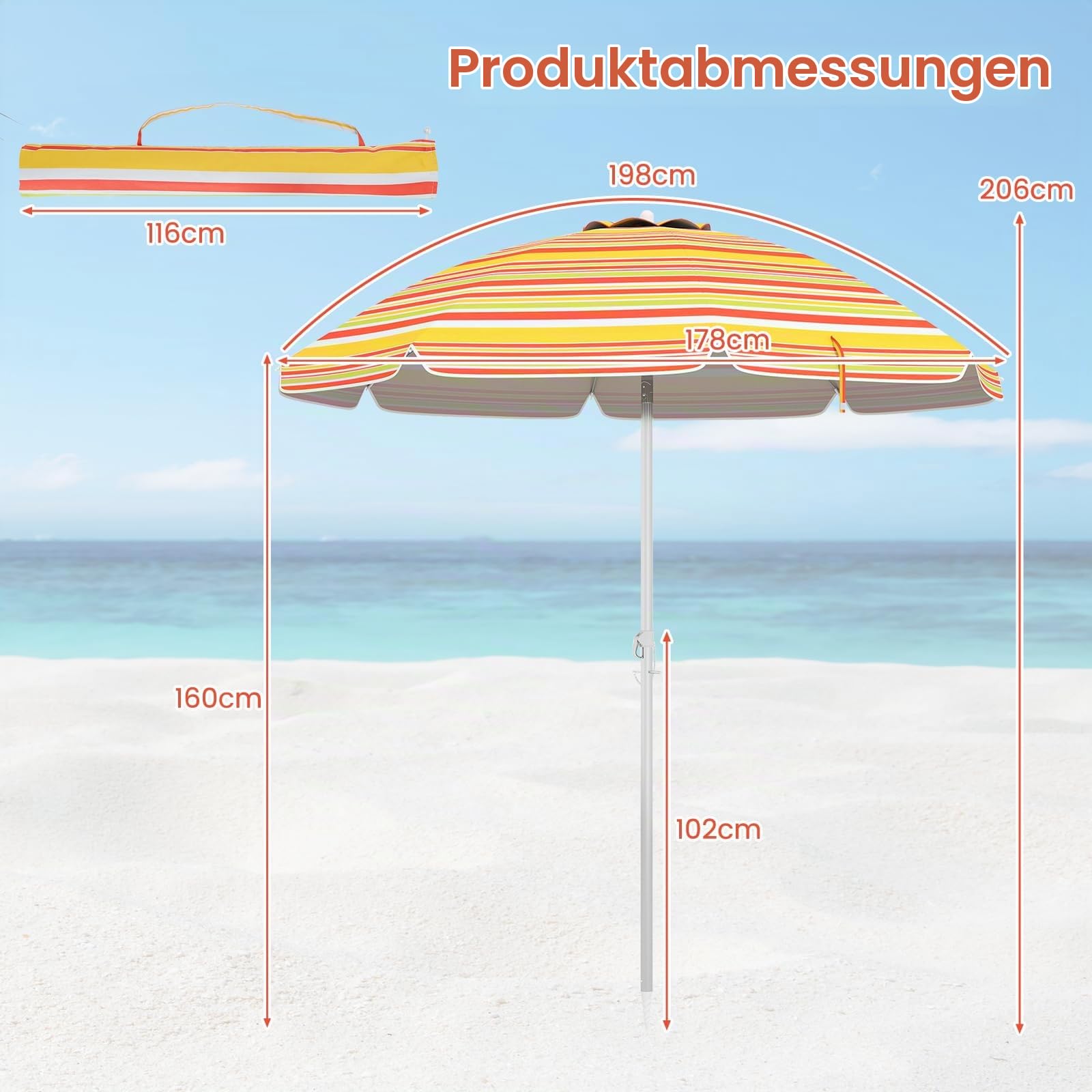 komfotteu-sonnenschirm-strand-knickbar-uv50-198cm image 6