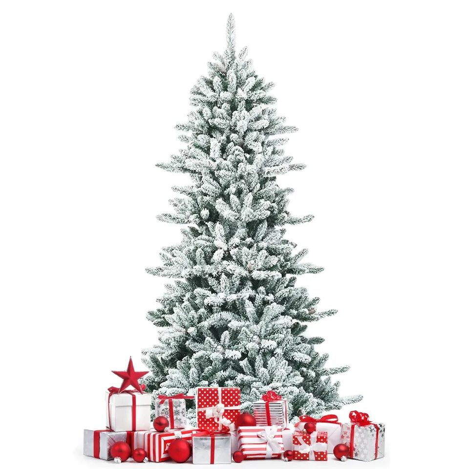 komfotteu-k-nstlicher-weihnachtsbaum-210-cm-mit-schnee-zapfen image 1