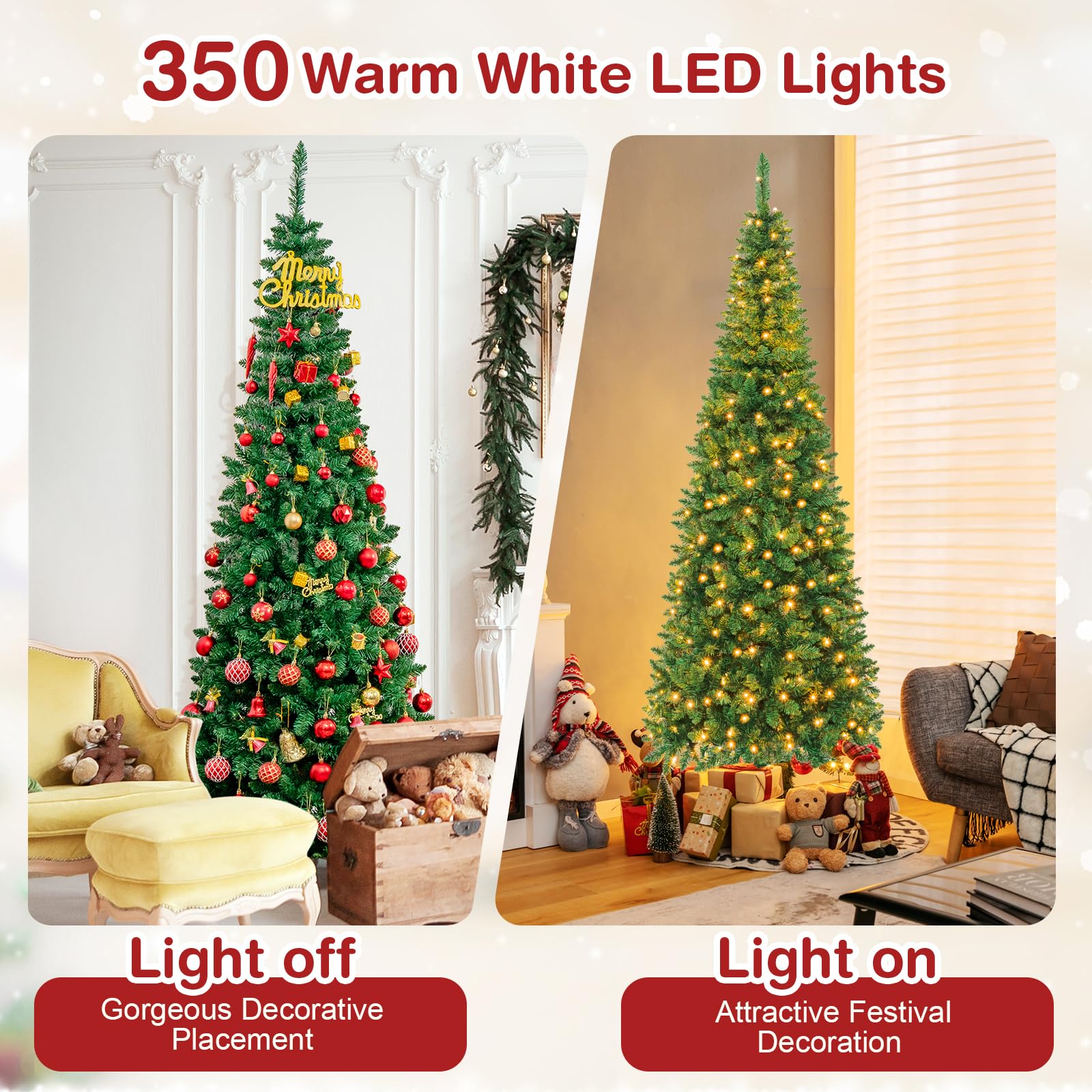 komfotteu-k-nstlicher-weihnachtsbaum-mit-led-225-cm-1085-spitzen image 3