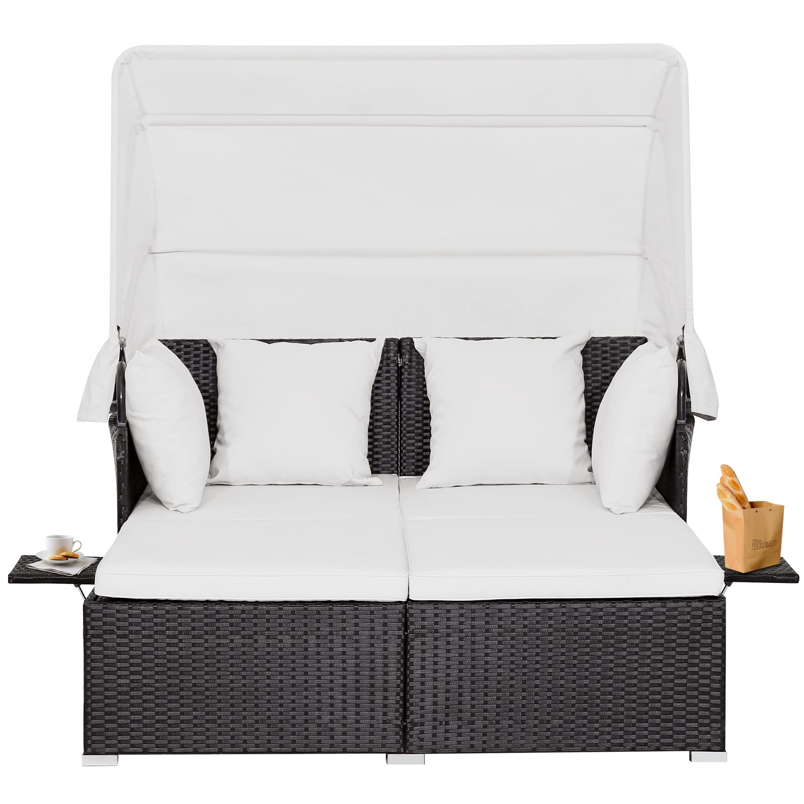 komfotteu-rattan-sonnenliege-f-r-2-personen-mit-sonnendach-inkl-kissen image 7