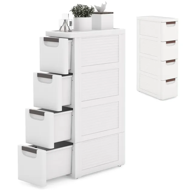 komfotteu-nischenschrank-auf-rollen-mit-4-schubladen-19-cm-schmaler-rollschrank image 1
