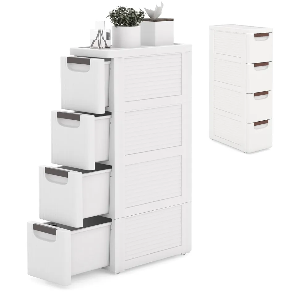komfotteu-nischenschrank-auf-rollen-mit-4-schubladen-19-cm-schmaler-rollschrank image 1