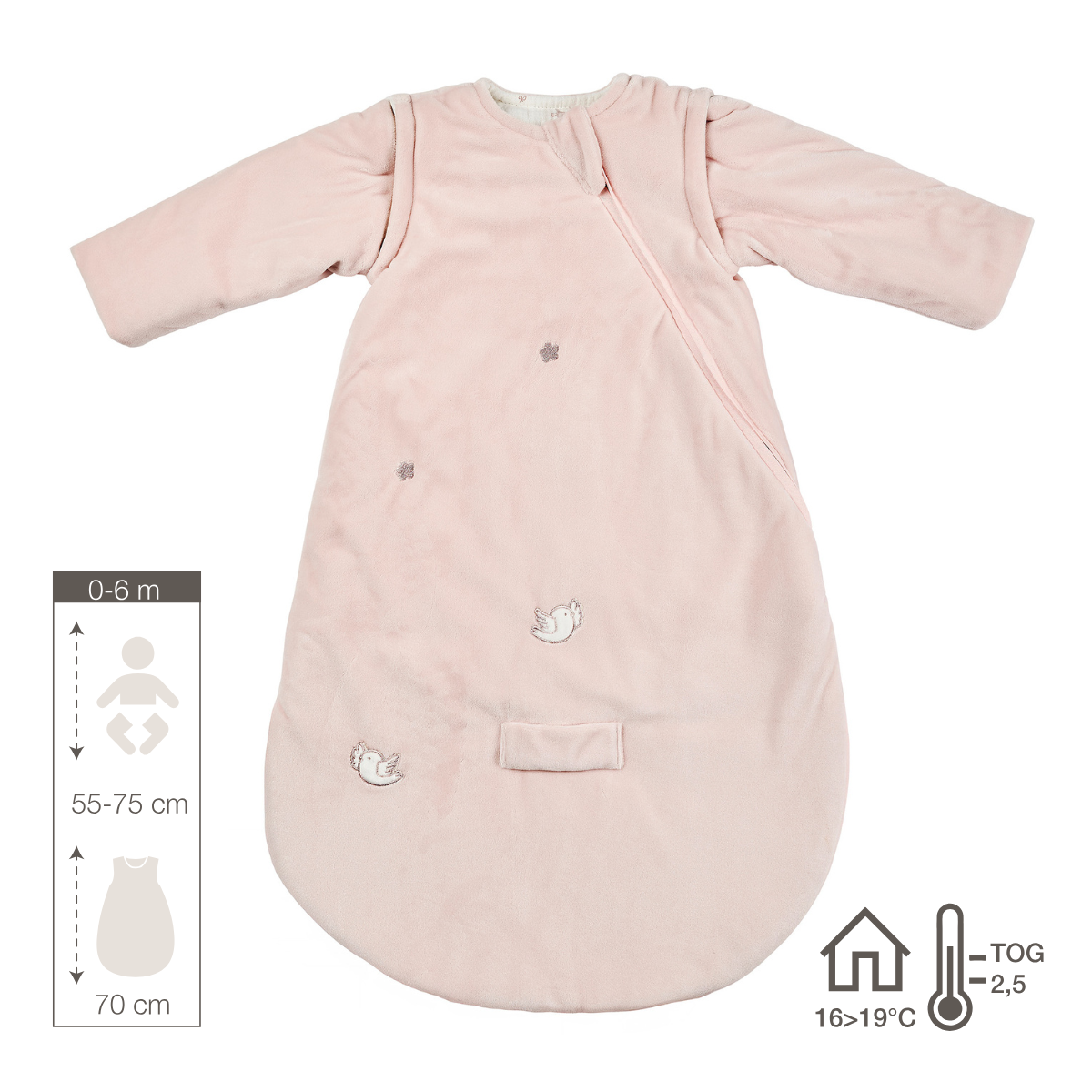 nattou-fanfan-babyschlafsack-70-cm-velours-rosa-tog-2-5 image 6
