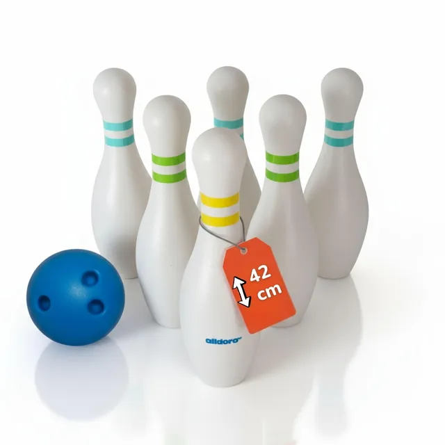 alldoro-xxl-bowling-set-kinder-6-pins-42cm-kugel-tasche image 1