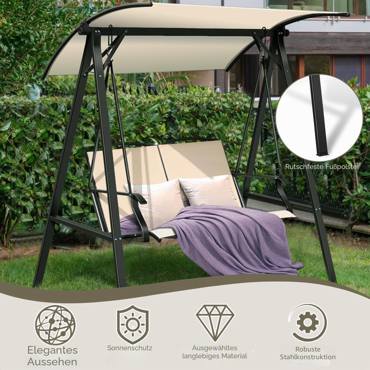 komfotteu-hollywoodschaukel-2-personen-152cm-mit-sonnendach-beige image 5
