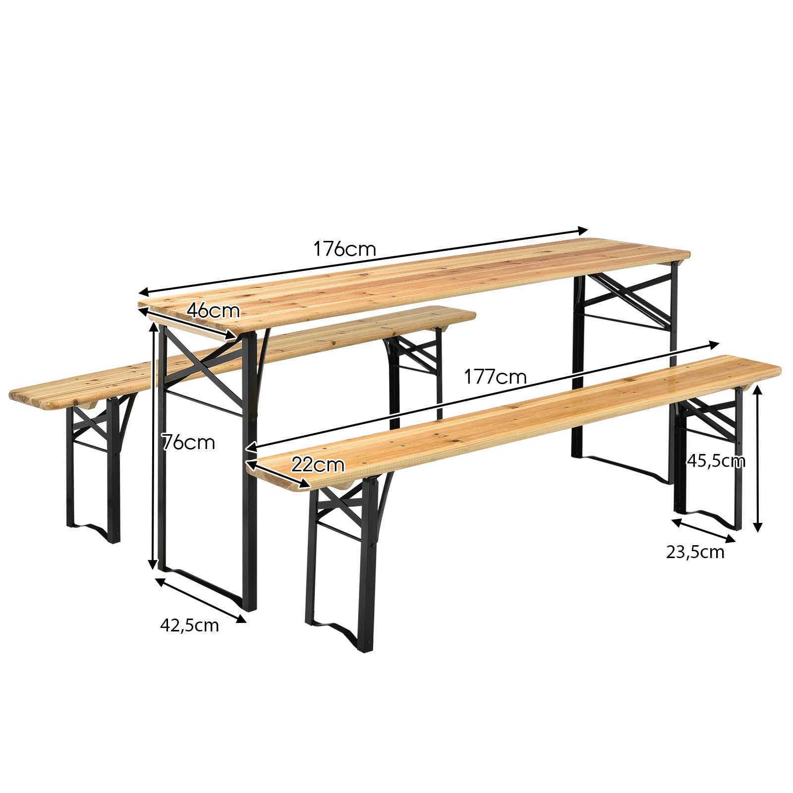 komfotteu-bierzeltgarnitur-klappbar-176x46x76-cm-biertisch-2-bierb-nke-holz image 6