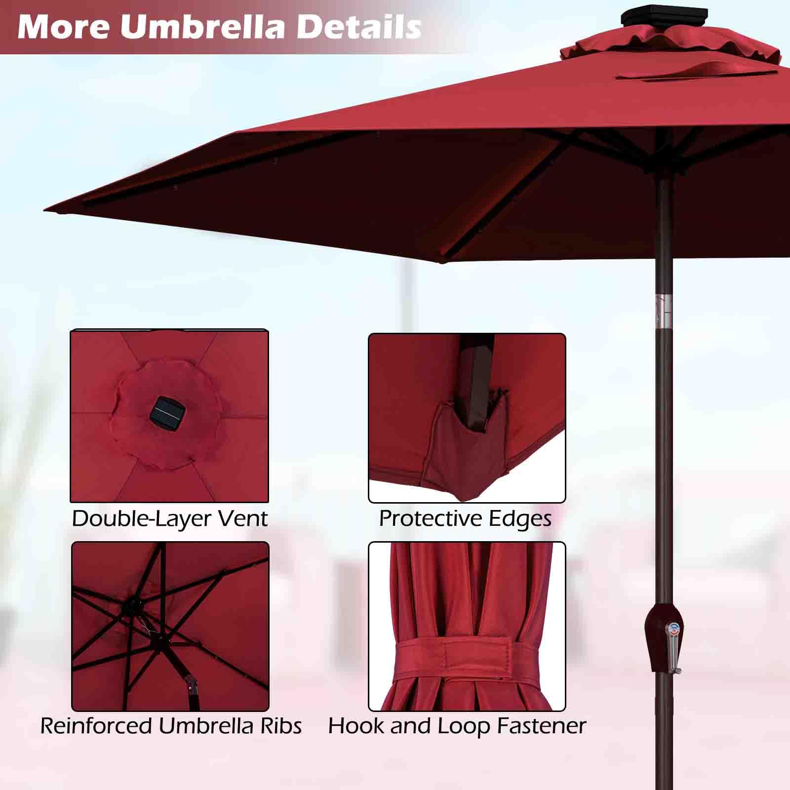 komfotteu-sonnenschirm-300-cm-mit-led-kurbel-ampelschirm-knickbar-polyester image 5