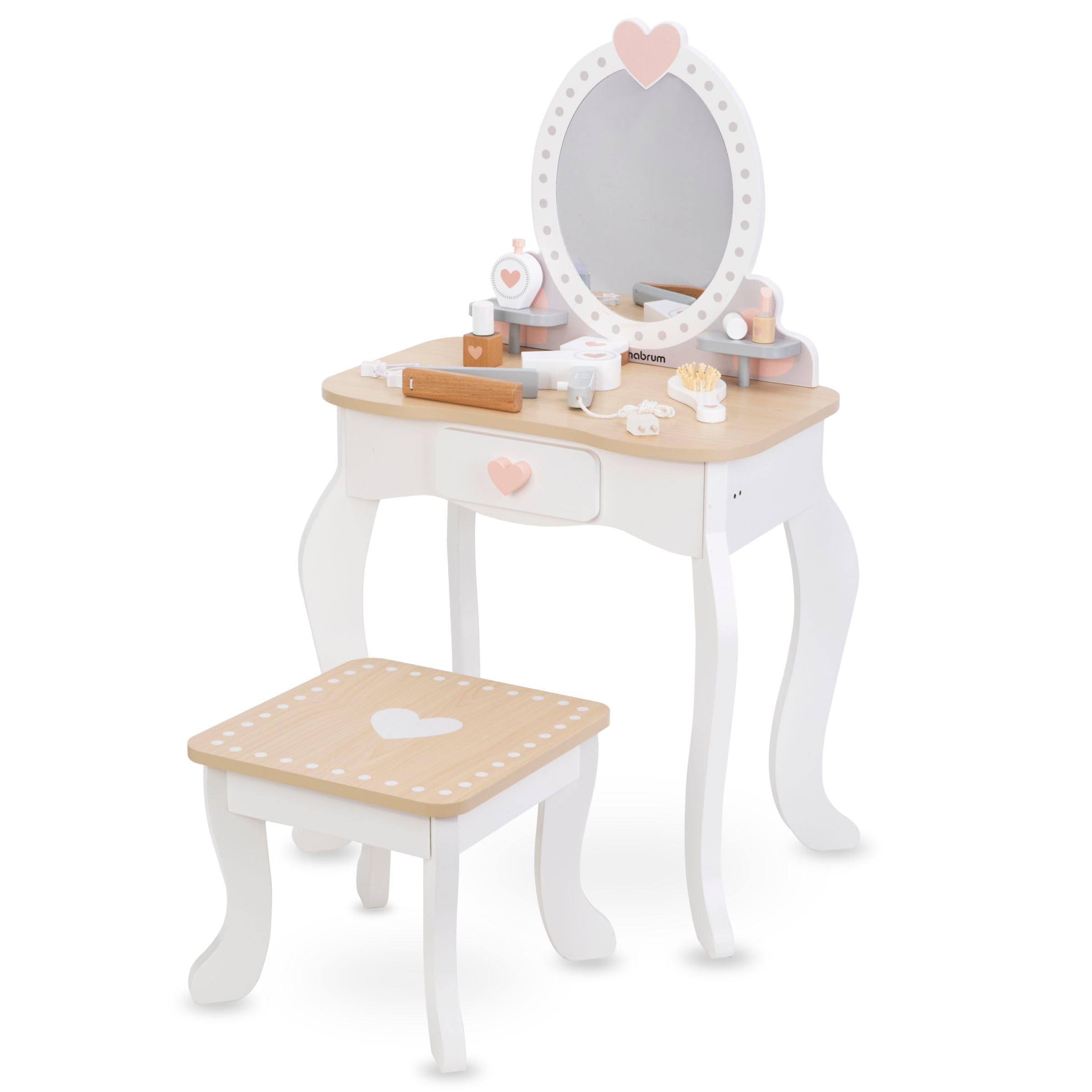 mamabrum-schminktisch-holz-mit-spiegel-makeup-dresser-mit-ballerina image 6