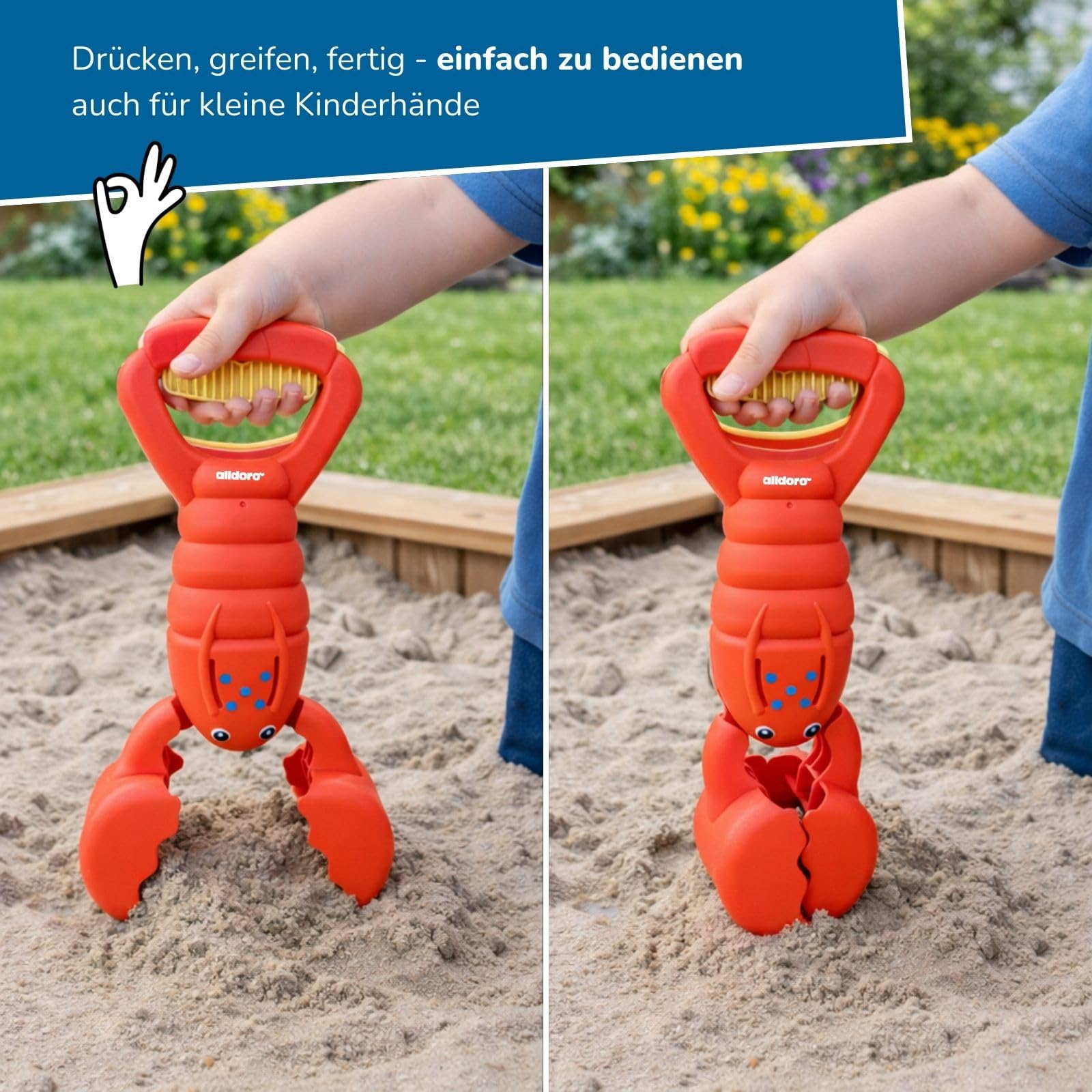alldoro-sandgreifer-hummer-rot-34cm-sandkasten-schaufel image 6