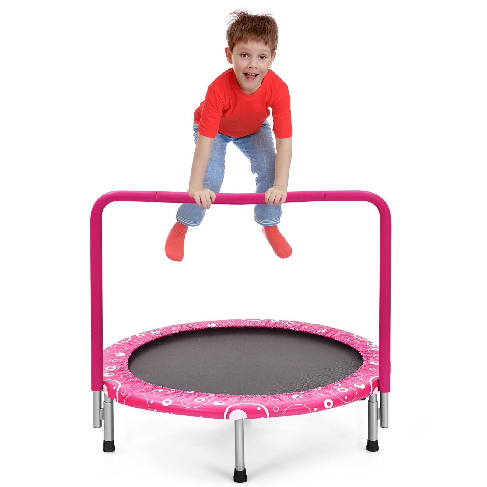 komfotteu-kinder-mini-trampolin-92cm-faltbar-mit-haltegriff image 8