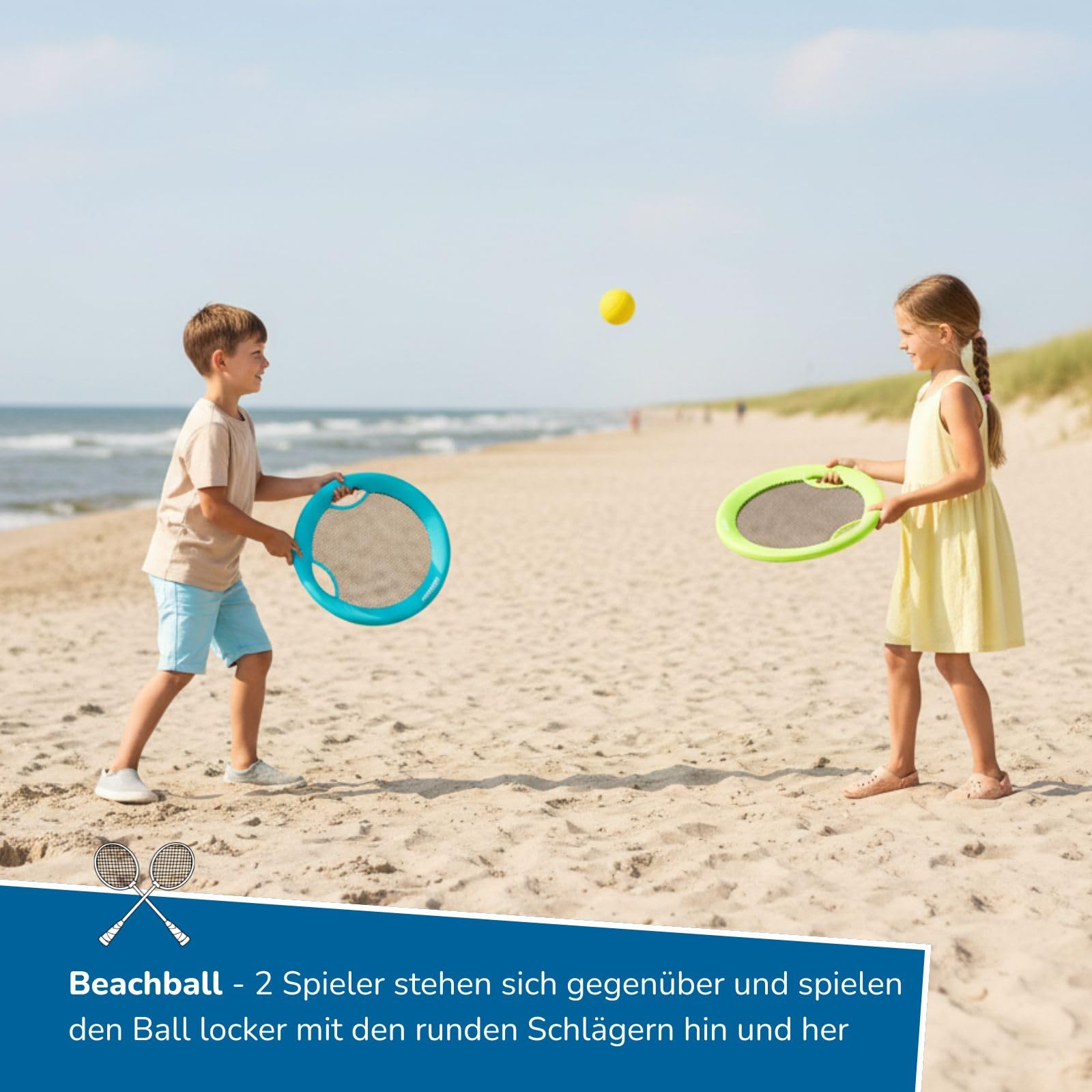 alldoro-2-in-1-beachball-set-wurfscheibe-2-schl-ger-40-cm-2-b-lle image 3