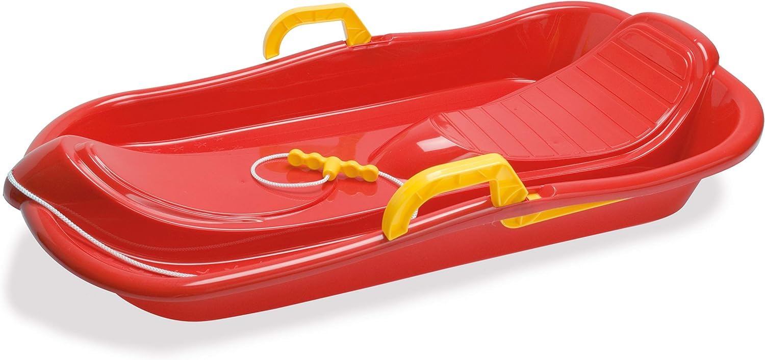 dantoy-rodelbob-schlitten-1-person-rot-kunststoff-mit-sicherheitsbremsen image 1