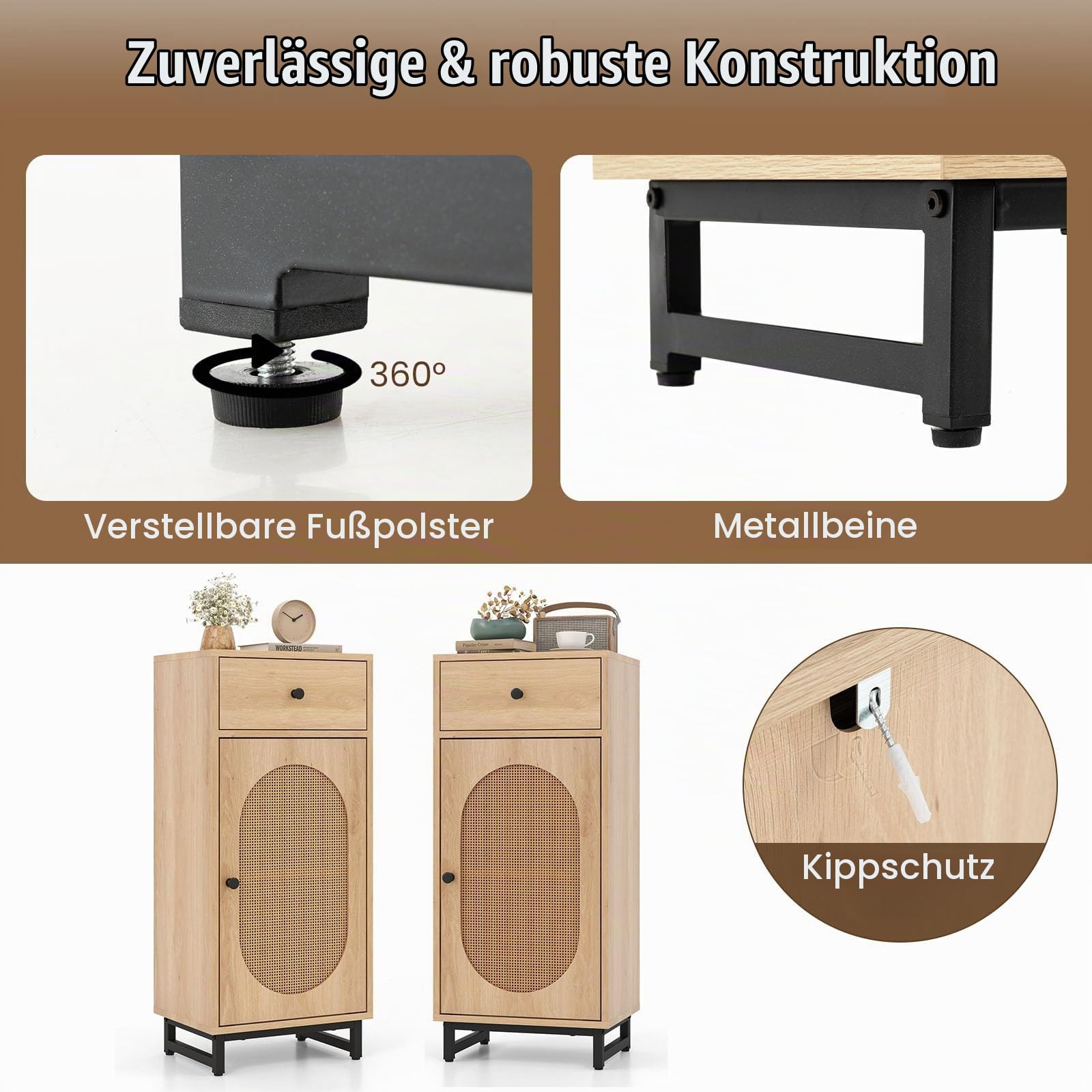 komfotteu-badezimmerschrank-mit-rattan-t-r-schublade-und-kippschutz-holz image 7
