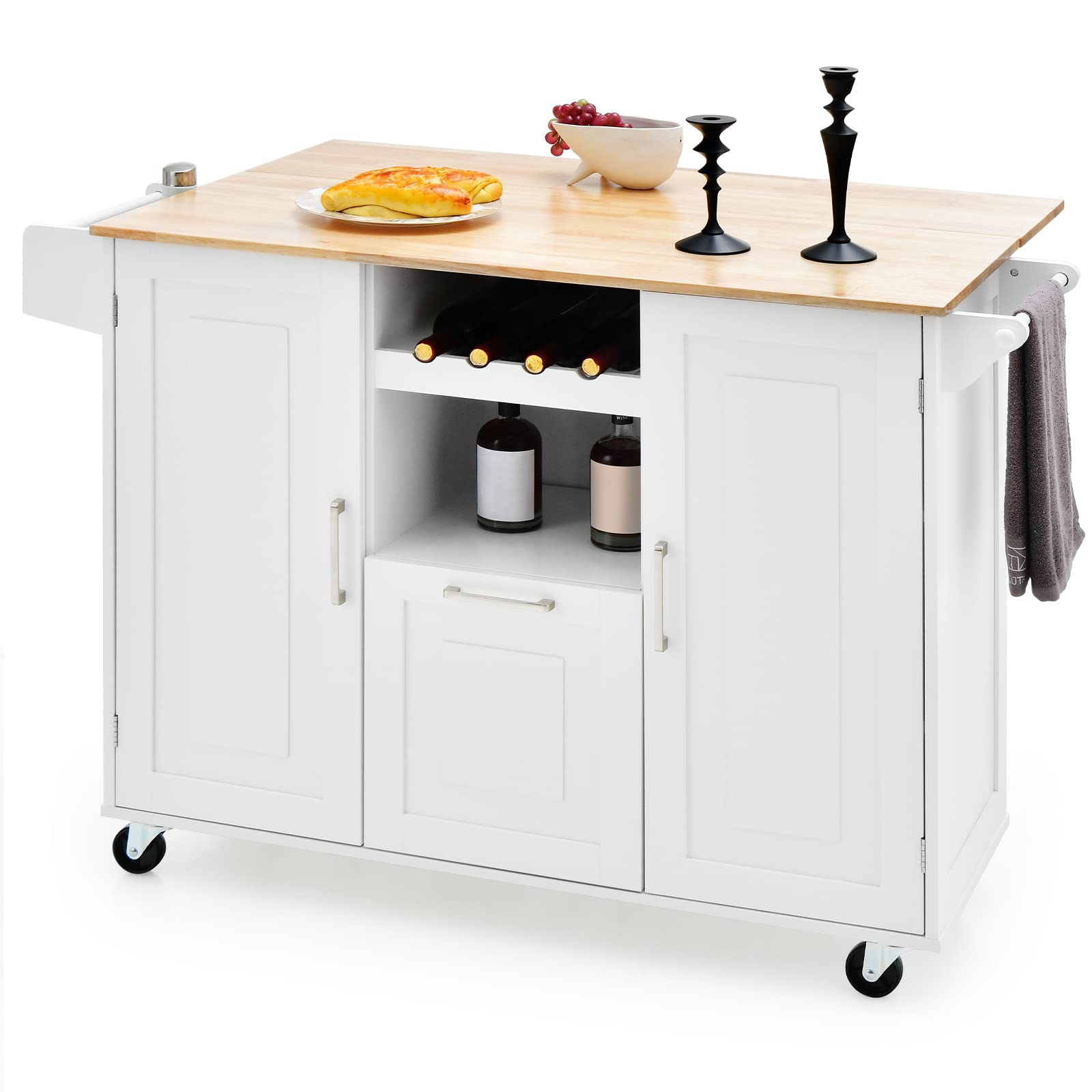 komfotteu-mobile-k-cheninsel-130x45x90cm-schwarz-mit-rollen-und-klapptisch image 8