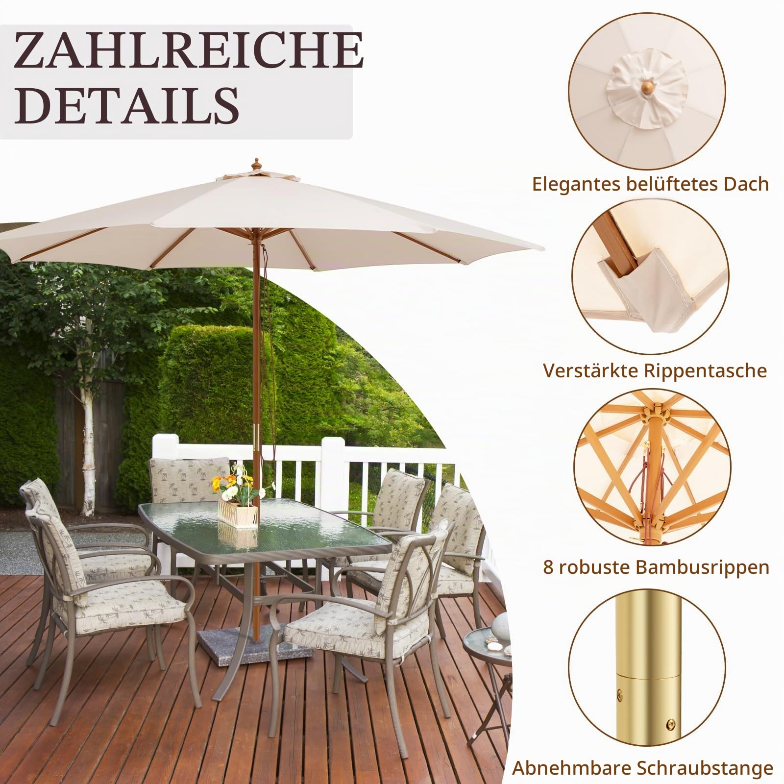 komfotteu-sonnenschirm-300-cm-rund-klappbar-f-r-balkon-garten-strand image 5