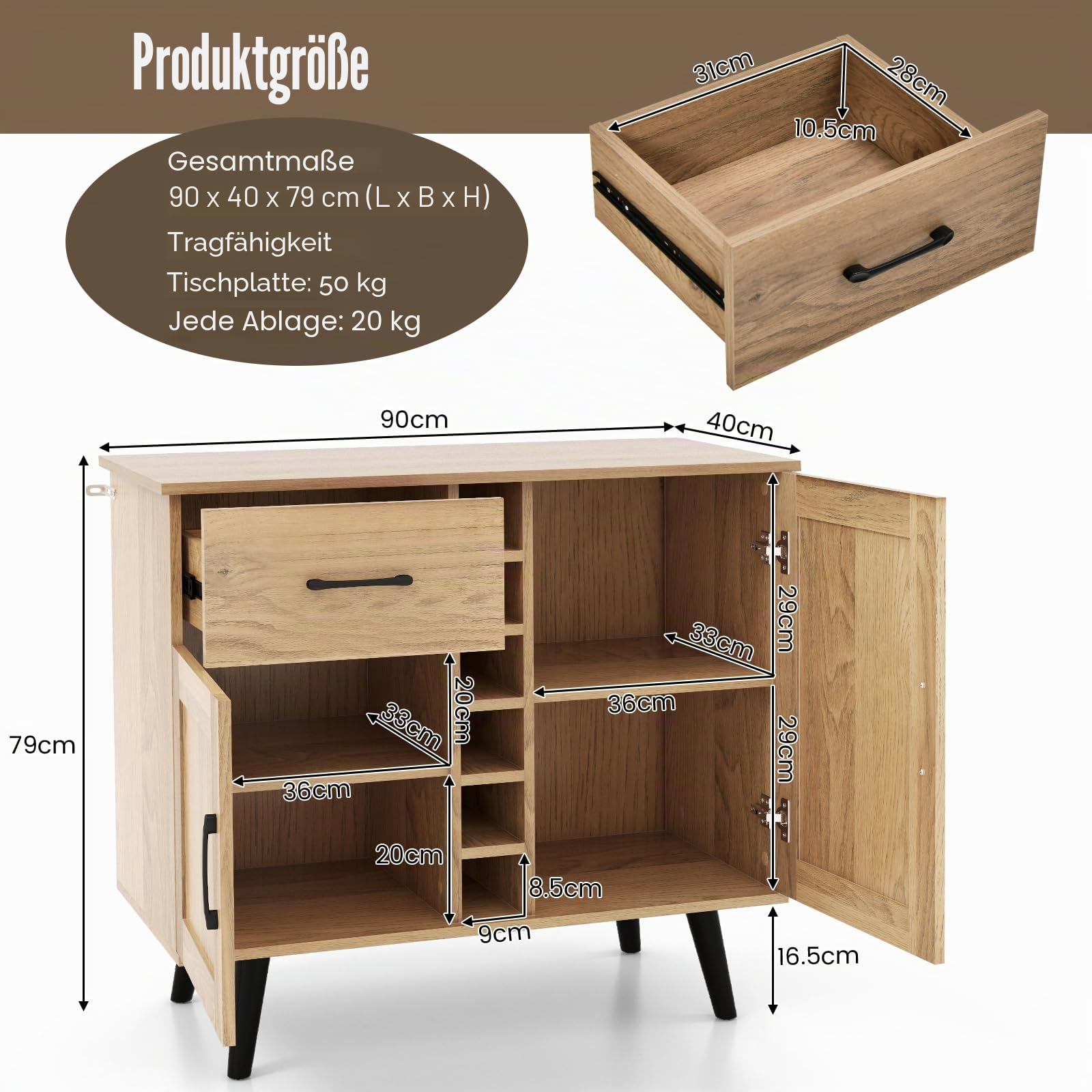 komfotteu-weinschrank-sideboard-90x40x79cm-f-r-6-flaschen-natur image 3