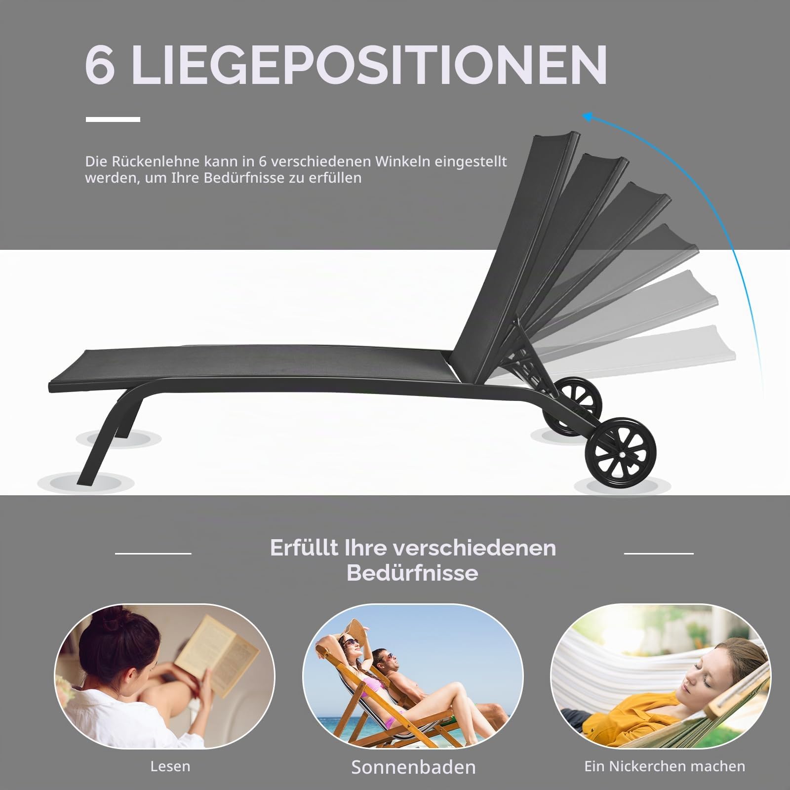 komfotteu-sonnenliege-mit-verstellbarer-r-ckenlehne-und-r-dern-bis-150-kg image 6