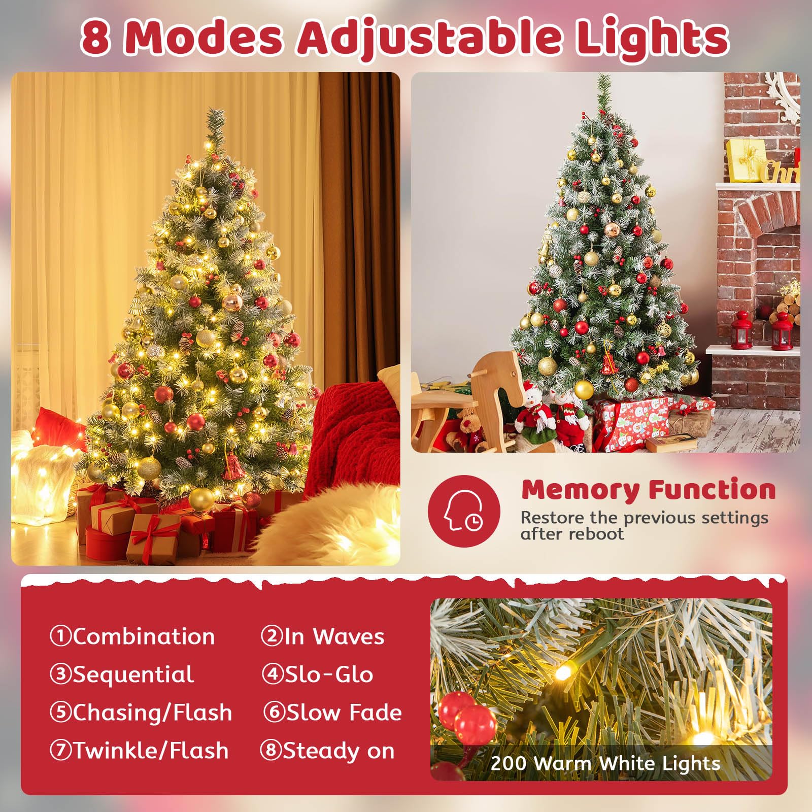komfotteu-k-nstlicher-weihnachtsbaum-150-cm-mit-200-led-lichtern-und-8-modi image 4