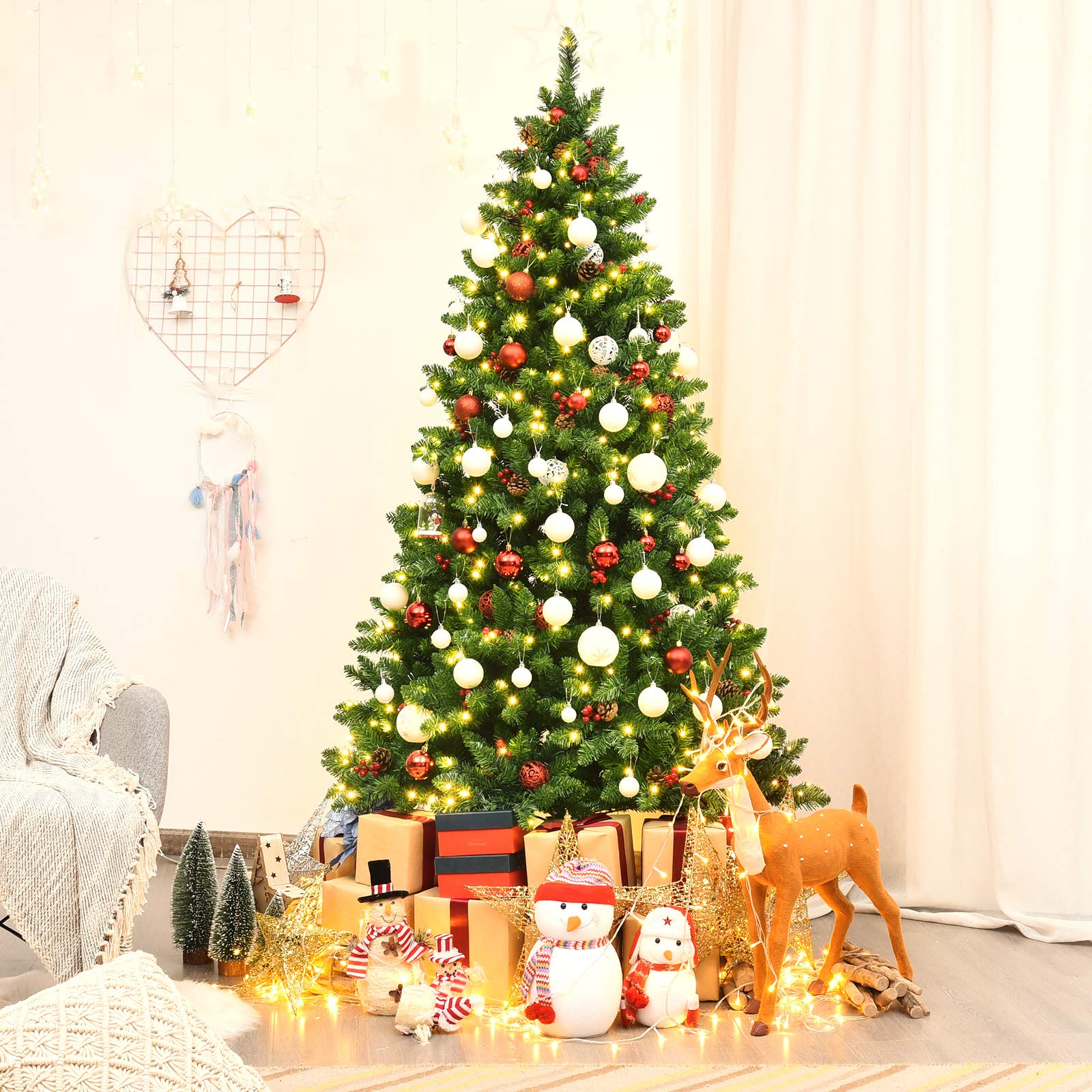 komfotteu-k-nstlicher-weihnachtsbaum-195-cm-mit-450-led-1100-spitzen image 7