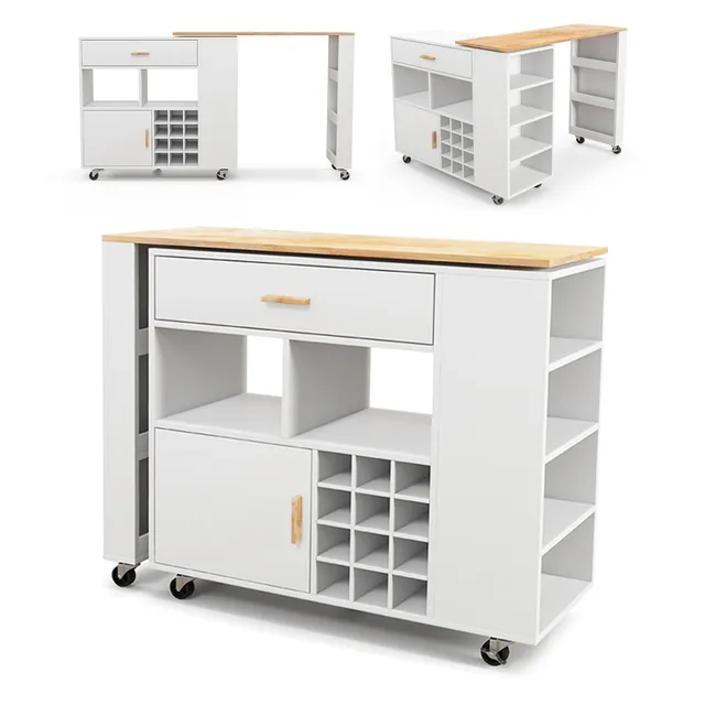 komfotteu-k-chenwagen-mit-drehbarer-arbeitsplatte-k-cheninsel-servierwagen-wei-m image 1