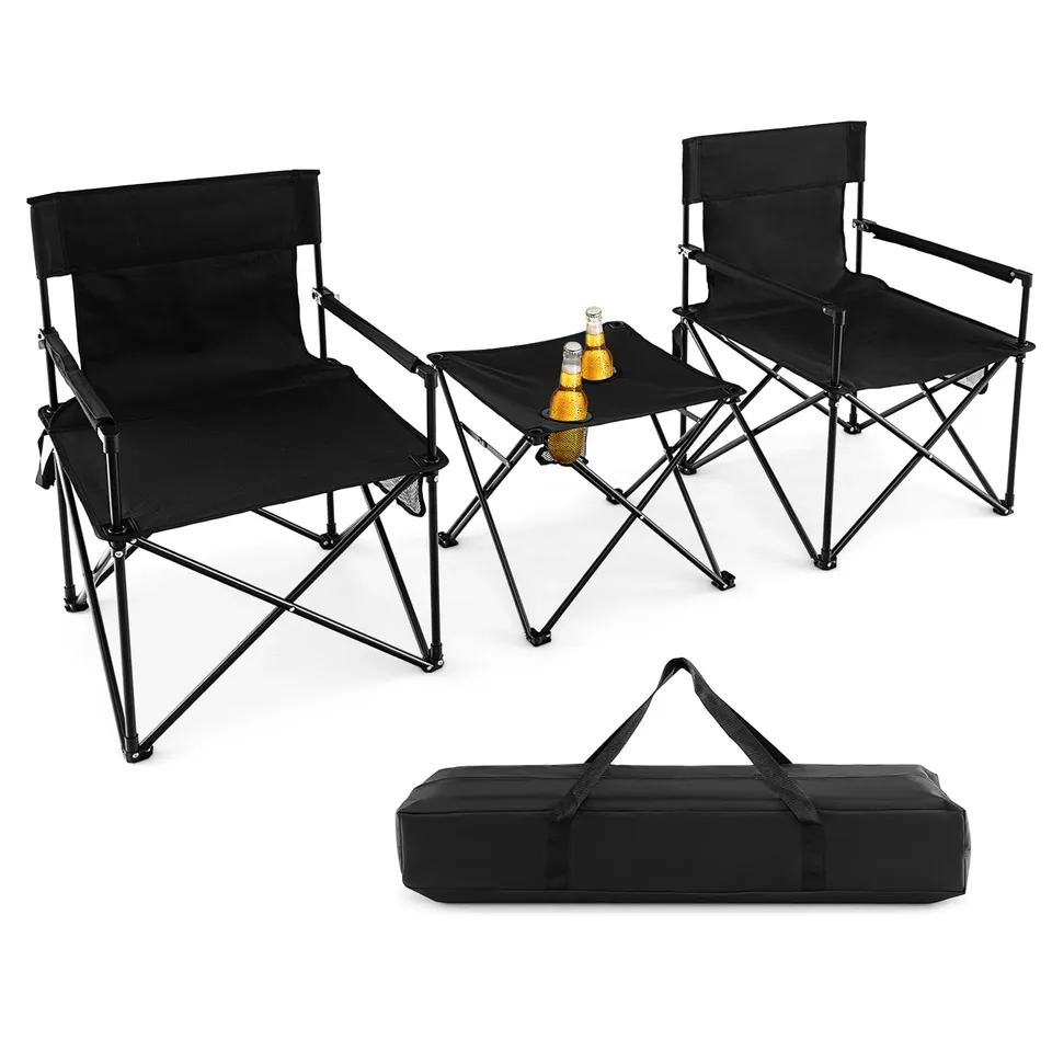 komfotteu-campingm-bel-set-3-tlg-schwarz-mit-2-faltst-hlen-und-klapptisch-inkl-g image 1