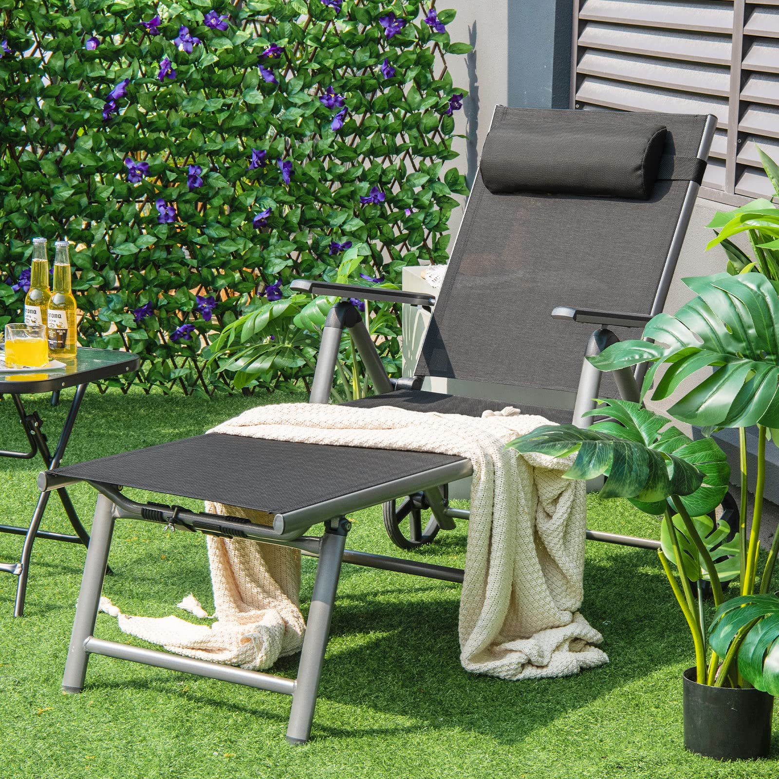 komfotteu-gartenliege-mit-rollen-aluminium-7-fach-verstellbar image 2