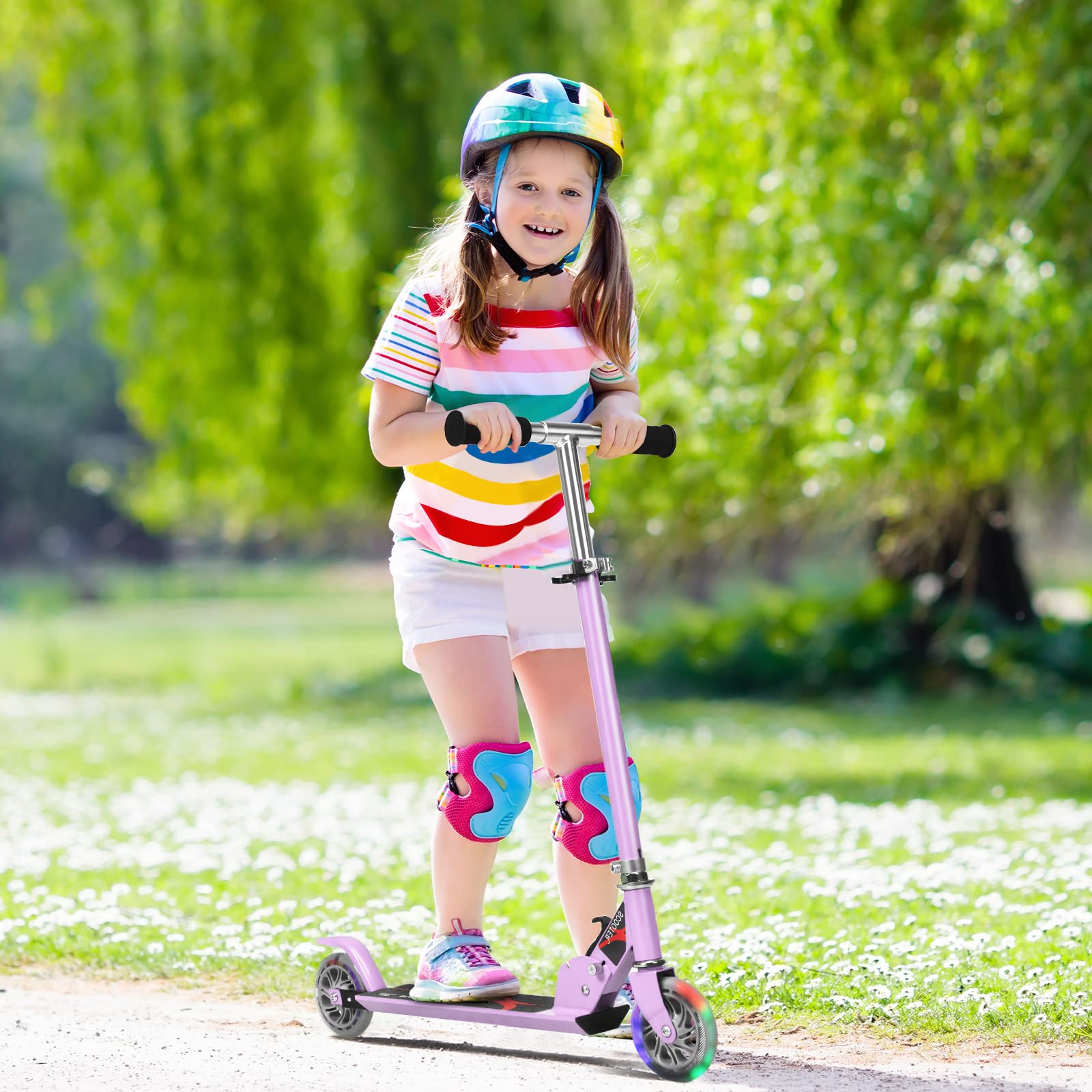komfotteu-kinder-scooter-mit-led-r-dern-klappbar-h-henverstellbar image 8