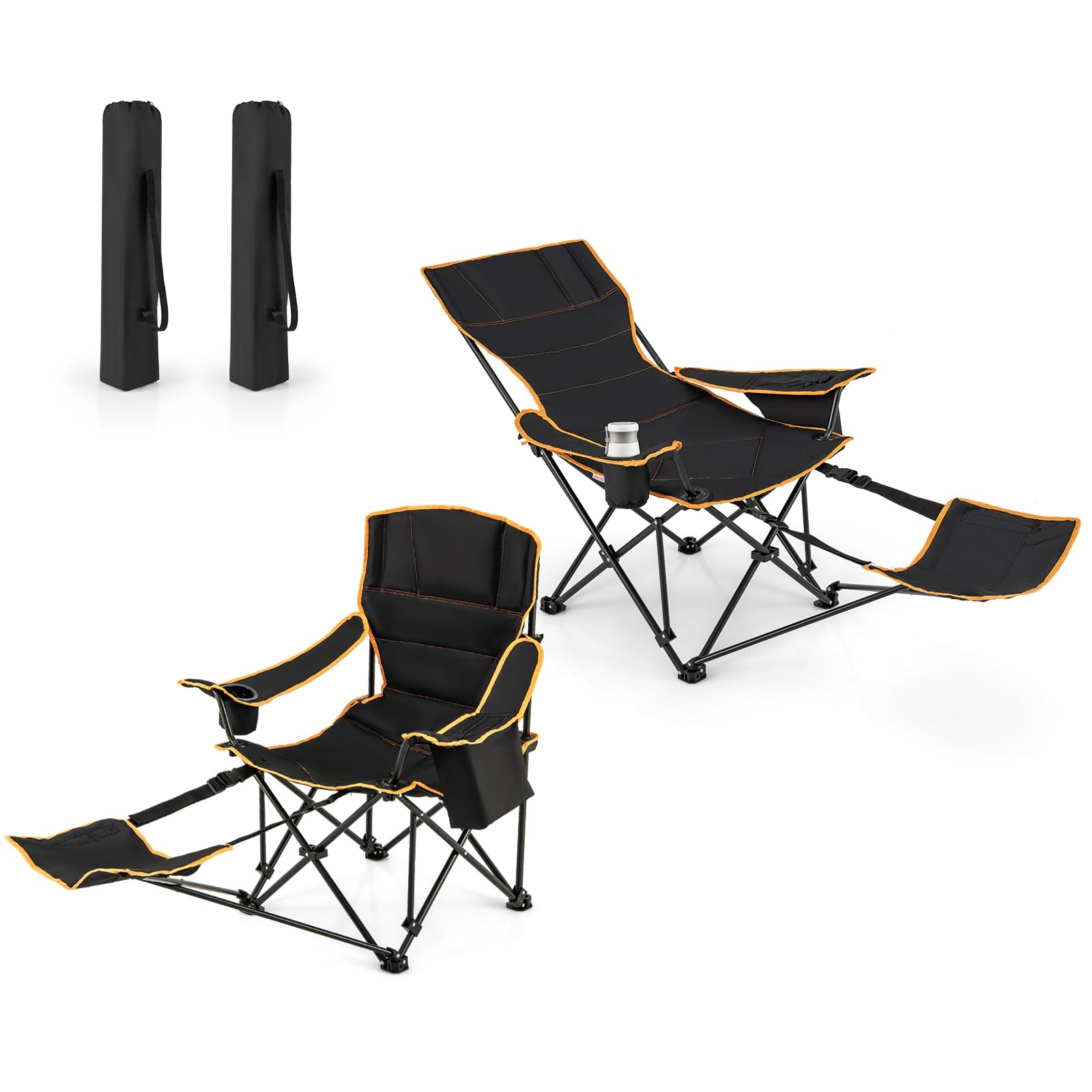 komfotteu-campingstuhl-faltbar-mit-fu-st-tze-90-135-k-hltasche-2er-set image 1