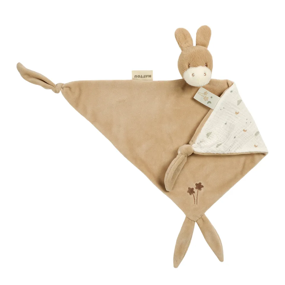 nattou-loulou-maxi-kuscheltuch-esel-60x40-cm-karamell image 1