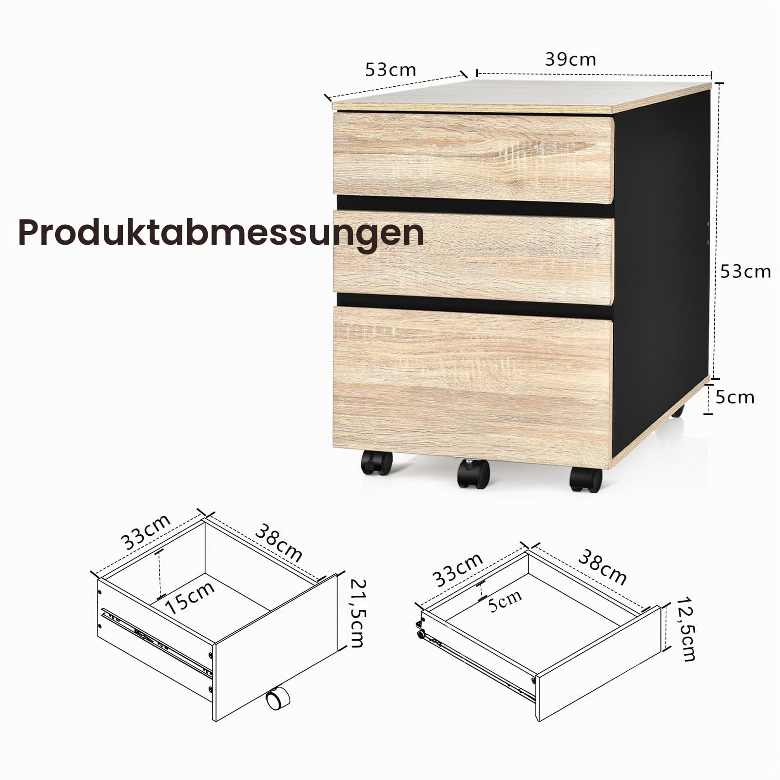 komfotteu-rollcontainer-mit-5-rollen-und-3-schubladen image 2