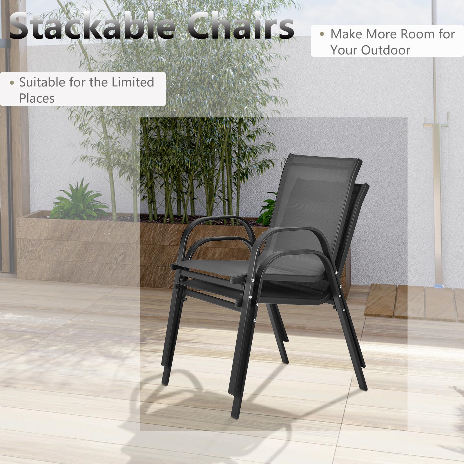 komfotteu-3-tlg-bistro-set-gartentisch-mit-schirmloch-2-klappst-hle-schwarz image 5